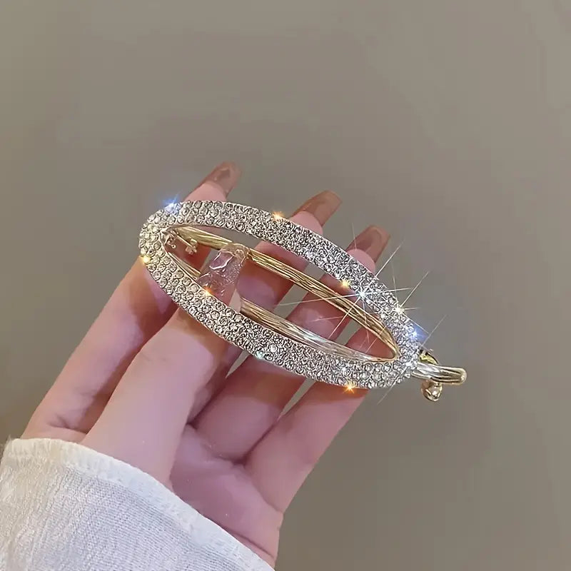 2pcs Fashion Oval Rhinestone Hair Clip (Mega Sale)
